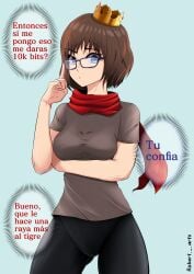 1girls beelceteam busty clothed darkrai_minita darkraimola darkraiteam female glasses rule_63 short_hair spanish_text thick_thighs tomboy tsundere twitch wide_hips youtube youtube_hispanic