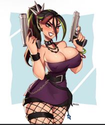 breasts busty female fortnite fortnite:_battle_royale gun guns helsie_(fortnite) magaska19