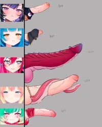 2023 5futas average_sized_penis balls big_penis black_clothing black_hair blonde_hair blue_clothing blue_eyes blue_hair clothing clown clown_girl coni_confetti dragon dragon_girl dragon_penis endless_(idol_corp) erection fishnet_clothing fishnets futa_is_smaller futa_only futanari genitalwear gray_background green_hair heart heart-shaped_pupils huge_cock human hyper hyper_penis idol-en idol_corp kai_saikota large_penis light-skinned_futanari light_skin long_penis measurements meme momo_otako multicolored_hair neckwear penis penis_chart penis_clothing penis_comparison penis_size_chart penis_size_comparison penis_size_comparison_meme penis_size_difference pink_eyes pink_tentacles poko_rakun purple_eyes purple_hair red_clothing red_hair red_neckwear roca_rourin simple_background size_comparison size_difference small_penis small_penis_futa tentacle tentacle_around_penis text thinkuwu_(artist) uncensored vein veins veiny_penis virtual_youtuber vtuber yellow_eyes