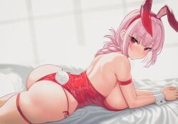 1girls ass breasts bubble_butt bunny_ears bunny_girl bunnysuit dat_ass fate/grand_order fate_(series) female florence_nightingale_(fate) hi_res huge_ass kook large_breasts light-skinned_female light_skin pink_hair red_eyes