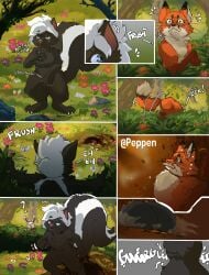 afraid anthro background belly_noise belly_noises big_ass big_belly big_butt butterfly comic confused confused_look detailed detailed_background fart_fetish flowers flowers_in_background forest forest_background fox furry gurgle gurgling gurgling_noise hyper_fart hyper_farting imminent_death imminent_fart male peppen_(artist) rabbit sadism sadistic sadistic_smile scared scratching skunk smug smug_face stomach_growling stomach_noises surprised surprised_expression tagme yiff