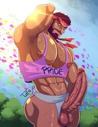 1boy arm_behind_head balls bara bara_tiddies bara_tits beard big_balls big_chest big_pecs big_penis boner capcom erection facial_hair gay gigantic_chest gigantic_pecs headwear huge_chest huge_pecs large_pectorals male male_only man_boobs man_breasts massive_chest massive_pecs masturbation moobs muscles muscular muscular_male penis ryu_(street_fighter) solo solo_male street_fighter tom_cray