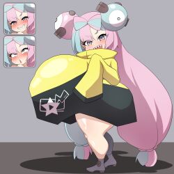 big_ass big_breasts clothed eisen1111 female female_only huge_ass huge_breasts iono_(pokemon) nintendo nipples_visible_through_clothing pokemon pokemon_sv shortstack