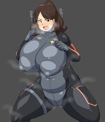 bodysuit erect_nipples gloves kirino_ichika large_breasts solo solo_female thick_thighs tight_clothing ultraman_(franchise) ultraman_decker wide_hips