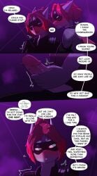 absurd_res anthro comic dialogue duo english_text female fish green_eyes hair handjob hi_res incest_(lore) lizzard_sama male male/female marine mask party penile public public_sex red_hair rowan_(kai_the-shark) serena_(kai_the-shark) sex shark sibling_(lore) smoke text twins_(lore)