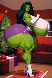 1female 1girls abs ai_generated ass ass_bigger_than_breasts ass_bigger_than_head ass_bigger_than_torso ass_focus big_ass boots bottom_heavy breasts bubble_ass bubble_butt christmas christmas_present christmas_tree clothing couch dat_ass dumptruck_ass enormous_ass enormous_breasts fat_ass female female_only giant_thighs gigantic_ass gigantic_breasts green_hair green_lips green_skin heel_boots heels high_heel_boots high_resolution hotcartoonai huge_ass huge_breasts hyper_ass jennifer_walters large_ass large_legs large_thighs living_room looking_at_viewer marvel marvel_comics massive_ass muscular muscular_female present purple_shorts round_ass she-hulk solo solo_female superheroine tagme thick thick_ass thick_thighs thighs thunder_thighs thunderthighs toned toned_female voluptuous voluptuous_female wide_hips