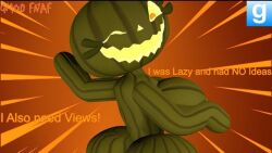 ass five_nights_at_freddy's halloween jack_o_pumpkin_(fnaf) looking_at_viewer looking_back nude pumpkin pumpkin_girl pumpkin_head rear_view solo text wink