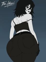 1female 1girl 1girl, 1girls 2d 2d_(artwork) 2d_artwork ass ass_focus black_hair booty booty_focus butt butt_focus dc dc_comics death_(personification) death_of_the_endless fat_ass fat_butt female female_focus female_only goth goth_girl gothic_girl humanoid jeans looking_at_another looking_at_viewer looking_back looking_down looking_pleasured phat_ass phat_booty phat_butt tank_top tanktop the_hikari the_sandman tight_clothing tight_jeans tight_pants watermark white_skin