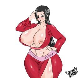 1female 1girls 2d 2d_(artwork) ass big_ass big_breasts big_hips big_thighs black_hair boa_hancock boobs_bigger_than_head breasts female female_focus female_only flat_colors gigantic_breasts hips keyaruki massive_breasts one_piece shiny_skin signature simple_background simple_coloring solo solo_focus standing thick_thighs thighs twitter_link unrealistic_proportions voluptuous voluptuous_female