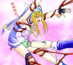 blonde blonde_hair bondage bridget bridget_(guilty_gear) clothed collar crotch_rope drool drooling femboy guilty_gear humiliation nipples nonude nun panties_around_leg spark_utamaro submissive_male toys vibrator vibrator_in_ass vibrator_on_penis