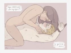 1boy 1boy1girl 1boys 1girls arms_behind_head arms_held_back arms_tied arms_up blonde_hair blonde_hair_male blonde_male blush blushing_at_another blushing_at_partner blushing_ears blushing_female blushing_lines blushing_male blushing_profusely brown_hair brunette_hair crying crying_male crying_while_penetrated crying_with_eyes_open cute female femdom gentle gentle_femdom intimacy intimate jo_vixen_ loving_couple loving_gaze loving_look loving_sex male malesub penis straddle straddling straddling_penis tease teasing tied tied_hands tied_up wholesome wholesome_sex