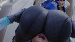 anilingus_through_clothes ass_on_face ass_sniffing big_ass face_on_ass facesitting female kishi no_sound overwatch smothering sombra tagme tracer video yuri
