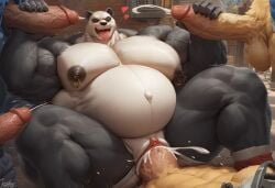 1cuntboy 4boys 5_fingers abs ai_art ai_generated andromorph andromorph/male andromorph_penetrated anthro anthro_only balls bara bara_tits bear beastars belly big_balls big_belly big_cock big_pecs big_pectorals big_penis cock cum cum_in_pussy cum_in_vagina cum_inside cumshot cuntboy cuntboy/male ejaculation furry gang_bang gangbang gateswatcher gouhin group group_sex humanoid humanoid_genitalia humanoid_penis intersex kemono large_cock large_pecs large_pectorals large_penis male male/andromorph male/cuntboy male_only male_penetrating male_penetrating_cuntboy man_boobs man_tits musclegut muscular muscular_male nipple_piercing nipple_rings nipples overweight panda pecs pectorals penis pierced_nipples pubes pubic_hair pubic_tuft pussy sticking_out_tongue sticking_tongue_out thick thick_cock thick_penis thick_thighs tongue tongue_out ursid ursine vagina vaginal_sex veiny_muscles veiny_penis