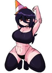 big_ass big_breasts cleavage clothed female female_only fnf_regal_ruse friday_night_funkin huge_ass huge_breasts human_black_impostor_(icedevilboy1) icedevilboy1 sideass teasing vs_human_impostor