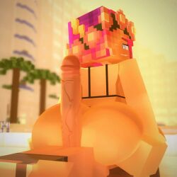 3d 3d_animation animated ass balls beach big_balls bikini bikini_bottom bikini_top blue_eyes bouncing_ass cuteskyler flower flowers flowers_in_hair golden_hour hot_dogging hotdogging laying_down laying_on_back long_penis mine-imator minecraft nate_witt on_back penis pink_hair reverse_cowgirl_position skyler_quinn