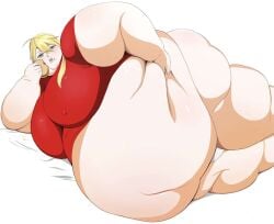 belly_focus fat_fetish large_belly light-skinned_female morbidly_obese nikutsuki solo_female ssbbw