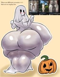 ghost_costume huge_ass huge_boobs huge_breasts huge_butt luuxiifer