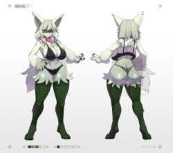 1girls anthro blush breasts cleavage creatures_(company) female_focus female_only feretto_chan fox_ears fur furry game_freak generation_9_pokemon mammal maskless_meowscarada meowscarada nintendo pokémon_(species) pokemon pokemon_(species) pokemon_sv starter_pokemon