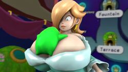 1girls 2023 3d 3d_(artwork) anthro between_breasts big_breasts boob_window busty casual clothed enormous_breasts face_in_breasts female female_only giant_breasts gigantic_breasts huge_breasts image ironhawk large_breasts luma mario_(series) massive_breasts nintendo no_bra princess_rosalina public public_nudity revealing_clothes super_mario_galaxy suprised suprised_look teasing unknown_gender