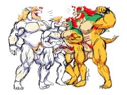 2d 4boys asgore_dreemurr asriel_dreemurr big_penis bowser bowser_jr. color crossover heart koopa male male_only mario_(series) morga-deer morgandeer multiple_boys muscular muscular_male penis simple_background tagme undertale undertale_(series) white_background yaoi