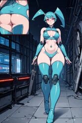 1girls ai_generated blue_eyes breasts doggy_style_position female jenny_wakeman my_life_as_a_teenage_robot nickelodeon nipples ponceai pose robot_girl robot_humanoid showing_breasts solo teasing xj-9