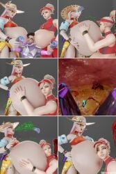 3d 3d_(artwork) 3girls alternate_ending alternate_version_available angela_ziegler ashe_(overwatch) belly belly_bulge betrayal big_belly burp burping burping_up_clothes dark-skinned_female dark_skin digestion discarded_clothing female female_pred female_prey internal_view larger_pred lifeguard_mercy light-skinned_female light_skin mercy multiple_girls noenglishplis overwatch overwatch_2 post_vore potbelly pre_vore smaller_prey sombra still_hungry taunting trapped unwilling_prey vore vore_belly willing_pred