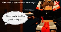 2boys 3d brown_hair carrying dialogue english_text femboy gay gay_sex image leaking_cum male_focus male_penetrated nude open_legs reikorr34 roblox roblox_game robloxian small_penis tagme text twitter_username