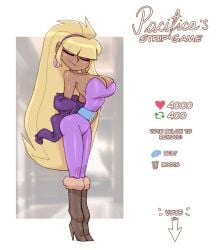 1female 1girl 1girls 2023 aged_up ass bangs big_breasts bigdad blonde blonde_female blonde_hair blonde_hair_female blunt_bangs bodysuit boots brown_boots cleavage closed_eyes curvy disney disney_channel eyeshadow female female_focus female_only fur-trimmed_boots fur_boots gravity_falls hands_behind_back high_heel_boots high_heels hoop_earrings jacket large_breasts long_hair long_legs makeup pacifica_northwest seductive seductive_look seductive_smile skin skin_tight smile strip_game stripping taking_clothes_off tan-skinned_female tan_body tan_skin tease teasing thighs waist_belt