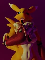 3d_(artwork) anthro athletic bandai_namco belly blinking breasts digimon digimon_(species) digital_media_(artwork) dildo female hi_res honigkuchenpferd licking navel nude renamon renamon_(warfaremchine) sex_toy solo tongue tongue_out vibrator warfaremachine