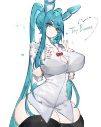 1girls 2023 2d 2d_(artwork) animal_girl anthro ass bangs big_ass big_breasts blue_hair blush bonnie_(fnaf) bowtie breasts bunny_ears bunny_girl bunny_tail clothed clothing fanart five_nights_at_freddy's five_nights_at_freddy's_2 green_eyes hair_between_eyes hands_on_breasts heart hips large_breasts light-skinned_female light_skin long_hair looking_at_viewer pale-skinned_female pale_skin peace_sign perky_breasts ponytail pose posing red_bowtie red_cheeks red_nail_polish red_nails robot robot_girl seductive seductive_eyes smile smiling_at_viewer solo stockings thick_thighs thighhighs thighs toge77789 togetoge toy_bonnie_(fnaf) turquoise_hair twintails very_long_hair voluptuous voluptuous_female