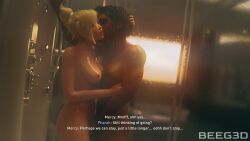 2girls 3d 3d_(artwork) abs beeg3d black_hair blizzard_entertainment blonde_hair blue_eyes breasts brown_eyes brown_skin chocolate_and_vanilla dark-skinned_female egyptian egyptian_female fareeha_amari female female_only fingering fingering_partner fit fit_female human image interracial kissing_neck large_breasts light-skinned_female light_skin mercy muscular muscular_female nipples nude nude_female overwatch pharah pleasure_face pubes pubic_hair pussy shower shower_sex showering tattoo yuri