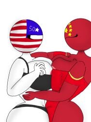 ass breasts china_(countryhumans) countryhumans countryhumans_girl united_states_of_america_(countryhumans)