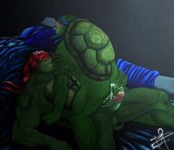 anthro duo english_text green_body green_skin hi_res incest leonardo_(tmnt) levana male muscular muscular_anthro muscular_male raphael_(tmnt) reptile scalie shell teenage_mutant_ninja_turtles teenage_mutant_ninja_turtles_(2014) text turtle turtle_shell vein veiny_muscles yaoi