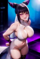 ai_generated big_breasts cleavage fr34ky huge_breasts juri_han open_clothes street_fighter