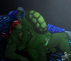 anthro duo green_body green_skin hi_res incest leonardo_(tmnt) levana male muscular muscular_anthro muscular_male raphael_(tmnt) reptile scalie shell teenage_mutant_ninja_turtles teenage_mutant_ninja_turtles_(2014) turtle turtle_shell vein veiny_muscles yaoi