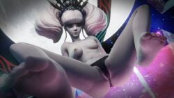 3d black_underwear blender cg feet final_fantasy final_fantasy_xiv foot_fetish image initial_a scathach_(final_fantasy) topless wallpaper