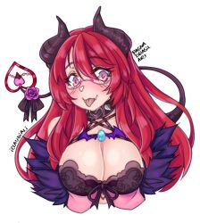 big_breasts breast_grab breasts breasts_out chile chilean chilean_female claudiali demon demon_girl demon_tail embarrassed female female_only female_solo latam_virtual_youtuber lips long_hair ragnadrasilart red_eyes red_hair simple_background succubus twitch twitter virtual_youtuber white_background white_skin youtube youtube_hispanic