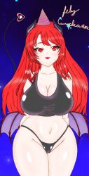 ass big_breasts bikini bikini_bottom black_thong breast_grab breasts breasts_out chile claudiali demon demon_girl demon_tail embarrassed female female_only female_solo happy highleg_bikini highleg_panties latam_virtual_youtuber lips long_hair red_eyes red_hair simple_background succubus tank_top thick_thighs thighs thong twitch twitter vaginal_penetration virtual_youtuber white_skin wide_hips wilharcore youtube youtube_hispanic