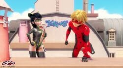 1boy 1girls adrien_agreste female ferjuasi ladynoir_(character) male marinette_cheng marinette_dupain-cheng miraculous_ladybug mister_bug tagme