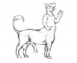 2022 5_fingers animal_genitalia balls bottomless bottomless_male bottomless_taur bovid bovid_taur bovine bovine_taur casual_erection casual_exposure cattle cattle_taur clothed clothing erection eyebrows fingers furry genitals half-erect hooves horn line_art looking_at_viewer male male_only mammal mammal_taur medial_ring monochrome penis quadruped raised_tail shmallow simple_background solo standing tail tail_tuft taur tongue tongue_out topwear topwear_only tuft unguligrade white_background