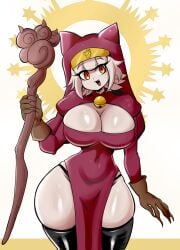 big_breasts breasts cat_hat catmaid_(dizzyspells) cleavage female female_focus female_only hips lucyfercomic nun original original_character thick_thighs thighs wide_hips