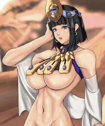 bob_cut egyptian female female_only gold_jewelry jewelry menace menace_(queen's_blade) queen's_blade royalty solo suogrey