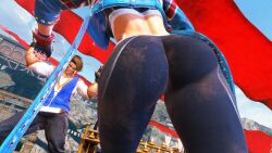 3d ass ass_focus back_view cammy_white capcom leggings luke_sullivan screenshot street_fighter street_fighter_6 video_game