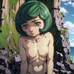 1girls ai_generated artist_request berserk breasts female green_hair human light-skinned_female light_skin nipples nude schierke short_hair solo tagme witch