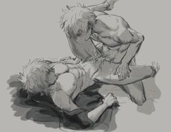 2cuntboys abs aged_down blush completely_nude cuntboy cuntboy_only dual_persona gay genderswap genderswap_(mti) gintama gintoki_sakata holding_hands intersex monochrome muscular muscular_cuntboy nude on_back ourjaune pecs pubic_hair pussy pussy_juice selfcest spread_legs sweat time_paradox tribadism uncensored