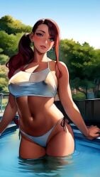 ai_generated anime breasts nipples pool seethrough_clothing