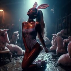 ai_generated ariana_grande bunny_ears bunny_girl bunny_tail bunnysuit celebrity dall-e3 female female_only long_hair realistic