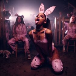 ai_generated ariana_grande bunny_ears bunny_girl bunnysuit celebrity dall-e3 dirty female female_only long_hair realistic