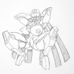 1girls 2d 2d_(artwork) alien alien_girl breasts breasts_out clitoris cybertronian daikotsu female female_focus female_only hasbro large_breasts looking_at_viewer mechanical monochrome nipples nude oc original_character pussy robot robot_girl robot_humanoid sketch sole_female spread_legs spreading squatting squatting_position takara_tomy thick_thighs tongue tongue_out traditional_media_(artwork) transformers