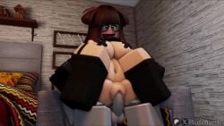 1boy 1girls nerd nerdy_female roblox robloxian rusmynth sofia_(rusmynth) tagme taped_nipples video